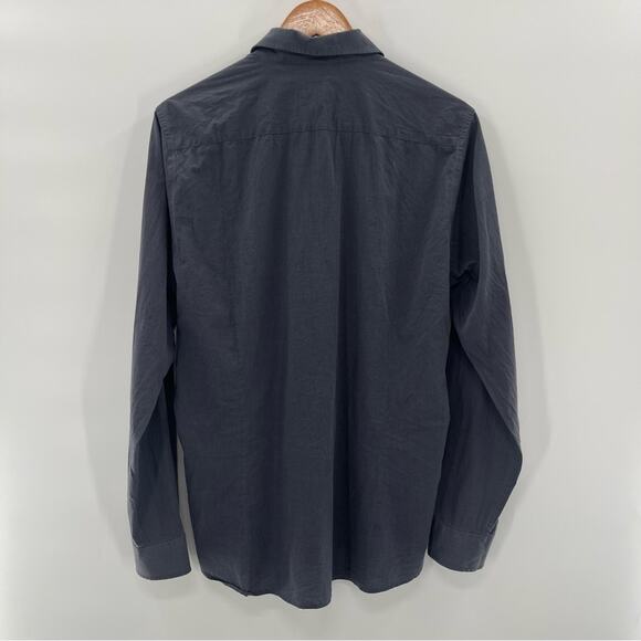 Ted Baker London Slate Gray Long Sleeve Casual Preppy Button Up Shirt Size Large - Picture 4 of 7
